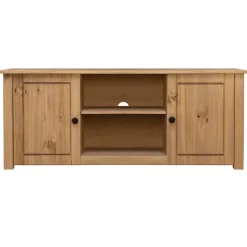 vidaXL Mueble para TV de madera maciza pino estilo Panamá 120x40x50 cm Marr&oacute;n New
