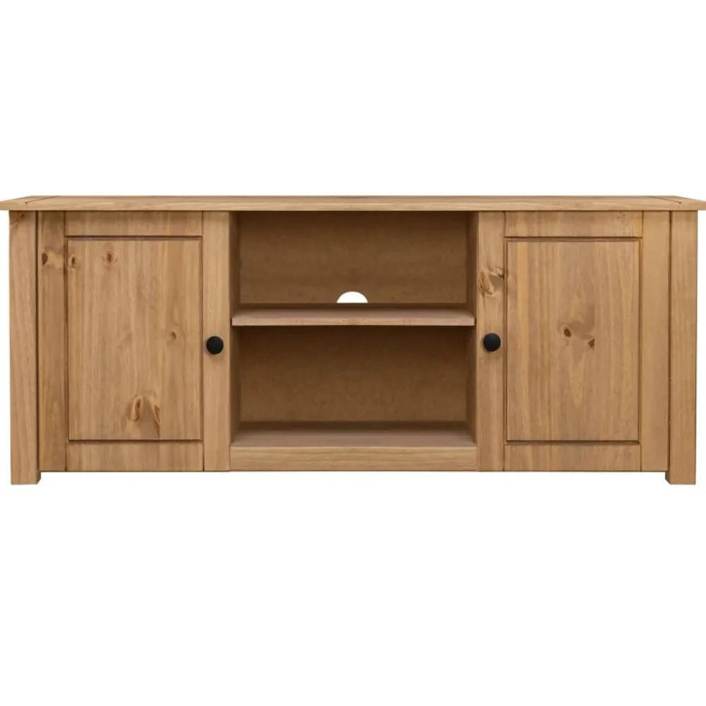 vidaXL Mueble para TV de madera maciza pino estilo Panamá 120x40x50 cm Marrón New