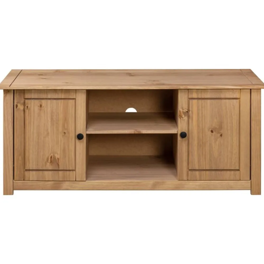 vidaXL Mueble para TV de madera maciza pino estilo Panamá 120x40x50 cm Marrón New