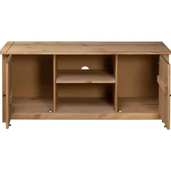 vidaXL Mueble para TV de madera maciza pino estilo Panamá 120x40x50 cm Marrón New