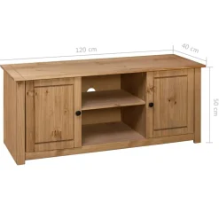 vidaXL Mueble para TV de madera maciza pino estilo Panamá 120x40x50 cm Marrón New