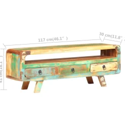 vidaXL Mueble para TV de madera maciza reciclada 117x30x41 cm Online