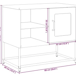 vidaXL Mueble para TV de acero 68x39x60,5 cm Verde oliva Discount