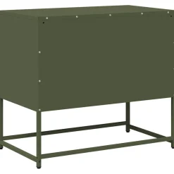 vidaXL Mueble para TV de acero 68x39x60,5 cm Verde oliva Discount