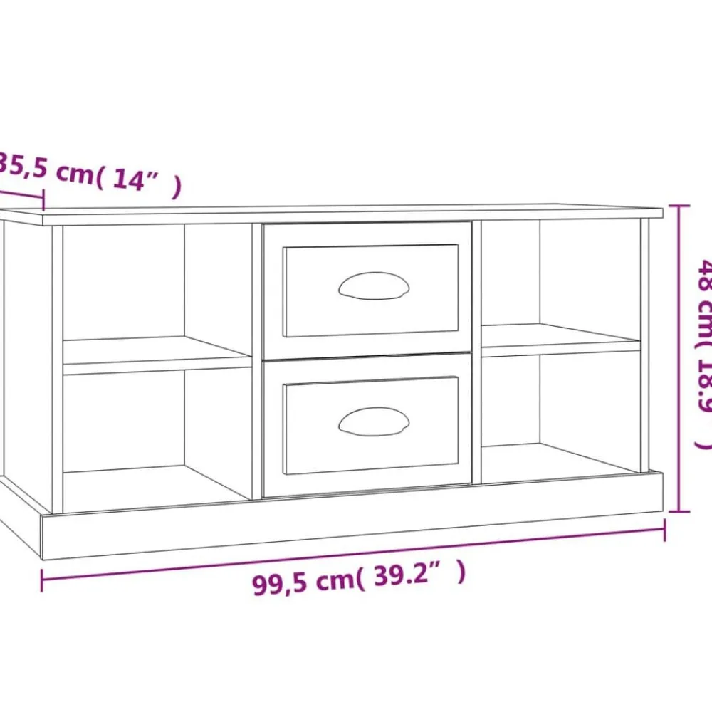 vidaXL Muebles Tv-Mueble para TV madera contrachapada 99,5x35,5x48 cm
