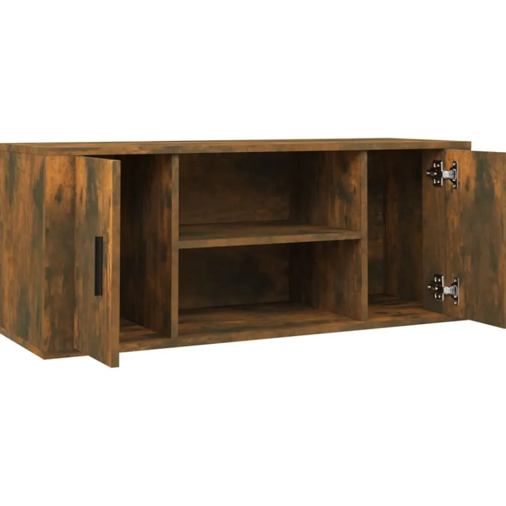 vidaXL Mueble para TV madera contrachapada 100x35x40 cm Roble ahumado
