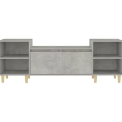 vidaXL Muebles Tv-Mueble para TV madera contrachapada gris hormigón 160x35x55 cm