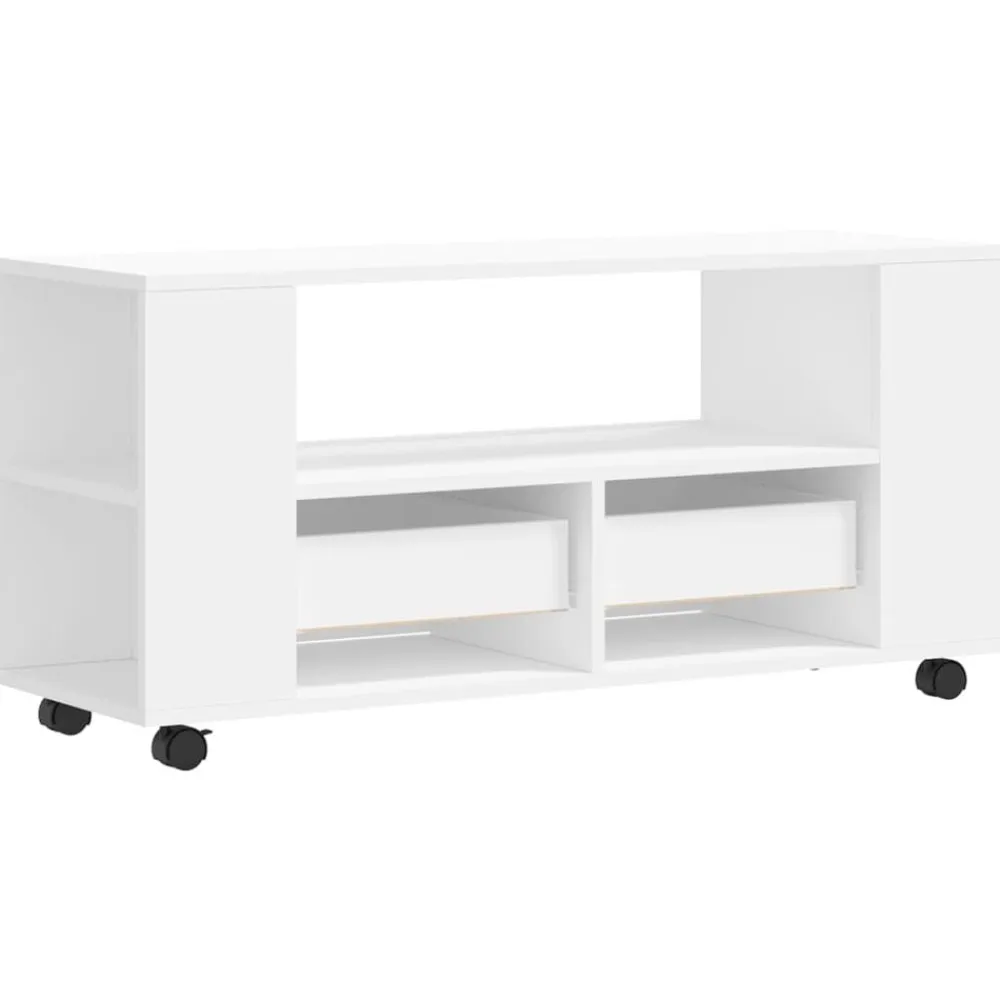 vidaXL Mueble para TV madera de ingeniería 102x34,5x43 cm Blanco