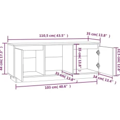 vidaXL Muebles Tv-Mueble para TV madera maciza de pino marrón miel 110,5x35x44 cm