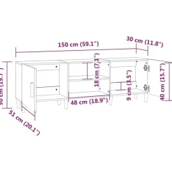 vidaXL Muebles Tv-Mueble para TV madera contrachapada 150x30x50 cm