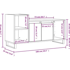 vidaXL Mueble para TV madera contrachapada marrón roble 100x35x55 cm Marr&oacute;n roble