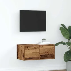 vidaXL Muebles Tv-Mueble para TV madera contrachapada envejecida 60x31x25,5 cm