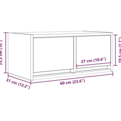vidaXL Muebles Tv-Mueble para TV madera contrachapada envejecida 60x31x25,5 cm