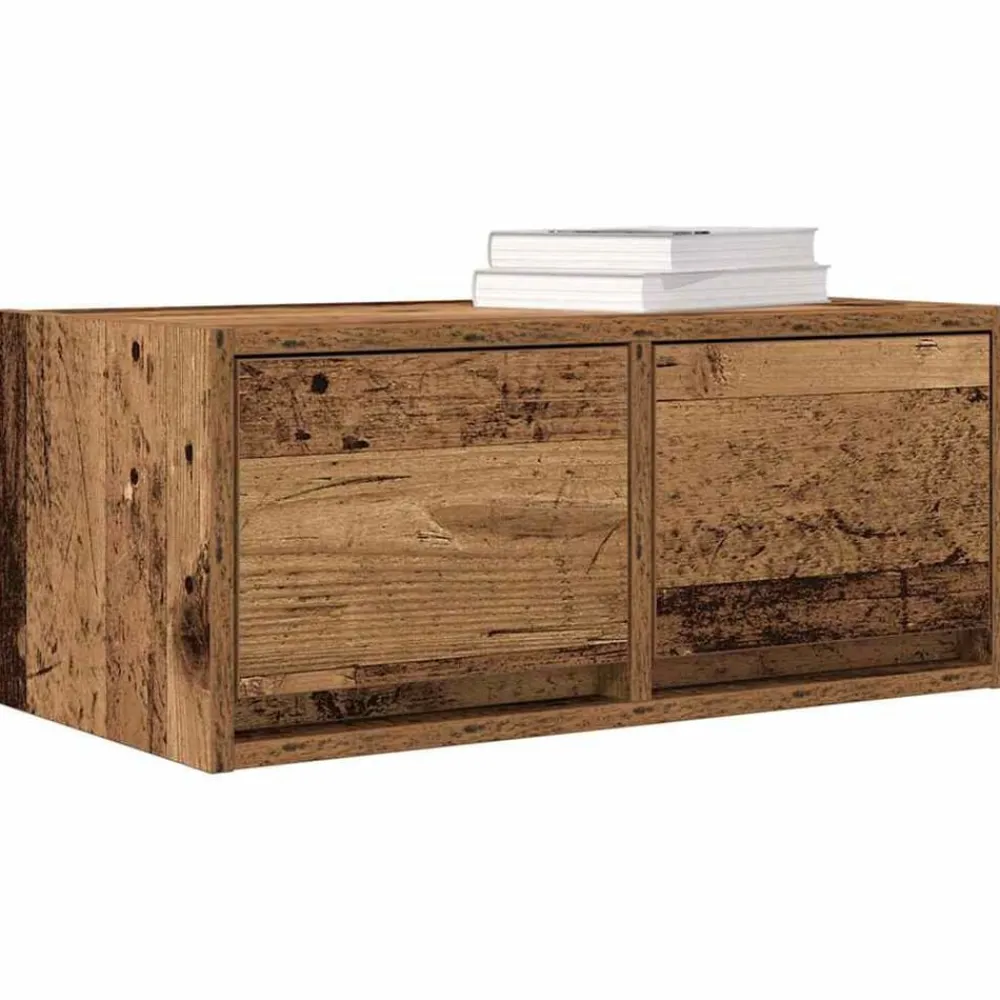 vidaXL Muebles Tv-Mueble para TV madera contrachapada envejecida 60x31x25,5 cm