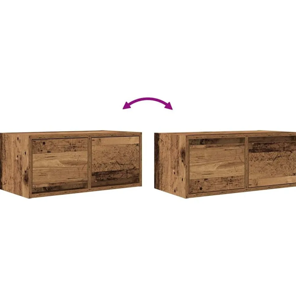 vidaXL Muebles Tv-Mueble para TV madera contrachapada envejecida 60x31x25,5 cm