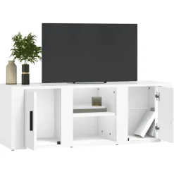 vidaXL Mueble para TV madera contrachapada 100x31,5x35 cm Blanco Clearance