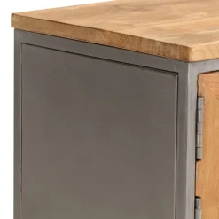 vidaXL Muebles Tv-Mueble para TV madera de teca reciclada y acero 120x30x40 cm