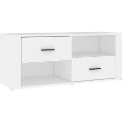 vidaXL Mueble para TV madera contrachapada 100x35x40 cm Blanco Best