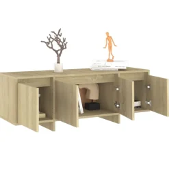 vidaXL Mueble para TV madera contrachapada 120x30x40,5 cm Roble Sonoma Discount