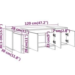 vidaXL Mueble para TV madera contrachapada 120x30x40,5 cm Roble Sonoma Discount