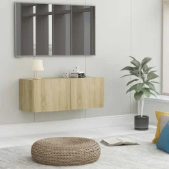 vidaXL Mueble para TV madera contrachapada color roble 80x30x30 cm Roble Sonoma Hot