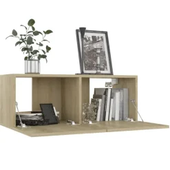 vidaXL Mueble para TV madera contrachapada color roble 80x30x30 cm Roble Sonoma Hot