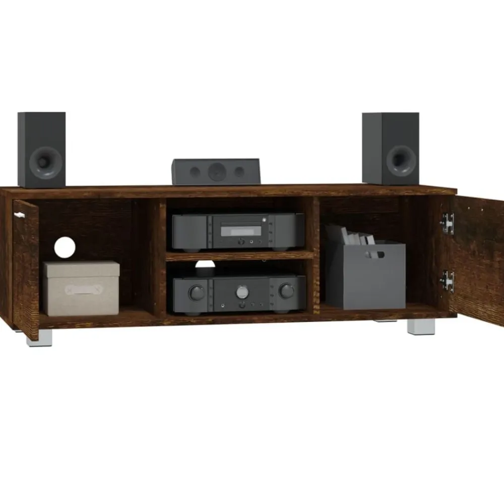 vidaXL Mueble para TV madera contrachapada 120x40,5x35cm Roble ahumado Clearance