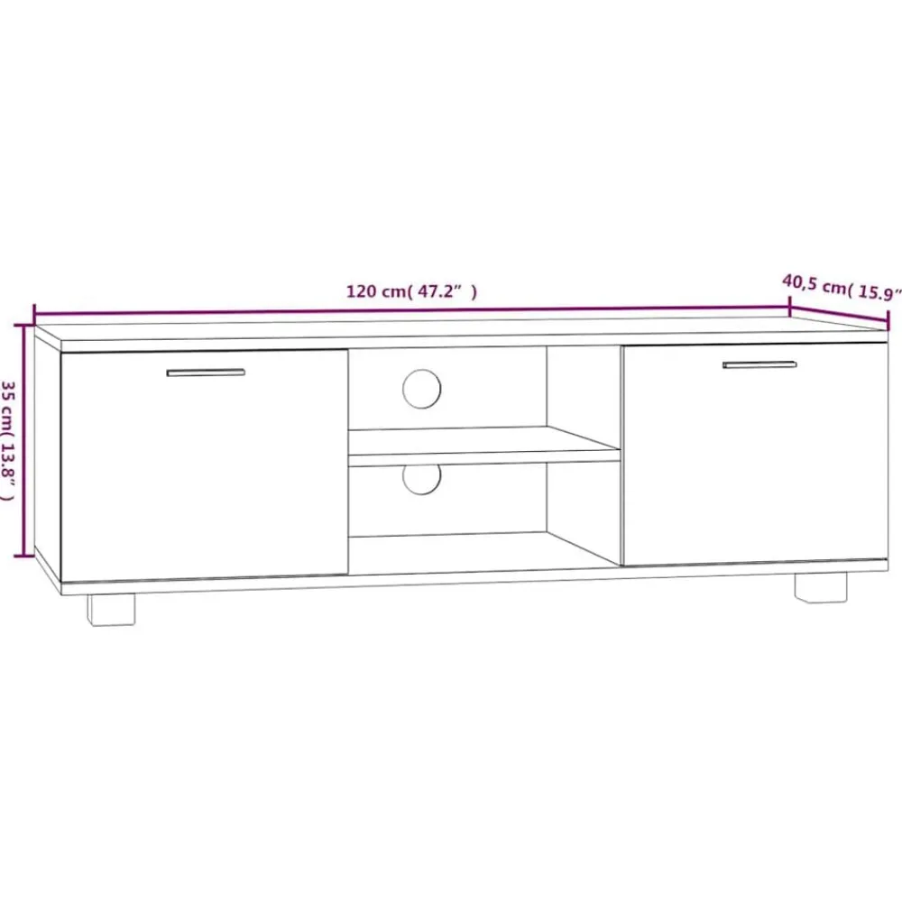 vidaXL Mueble para TV madera contrachapada 120x40,5x35cm Roble ahumado Clearance