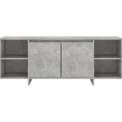 vidaXL Muebles Tv-Mueble para TV madera contrachapada gris hormigón 130x35x50 cm