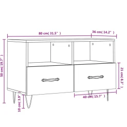 vidaXL Mueble para TV madera contrachapada roble marrón 80x36x50 cm Marrón roble Online