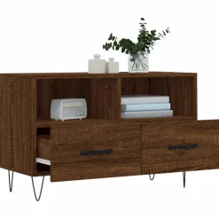 vidaXL Mueble para TV madera contrachapada roble marrón 80x36x50 cm Marrón roble Online