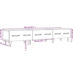 vidaXL Mueble para TV madera de ingeniería gris hormigón 150x36x30 cm Gris hormigón Online