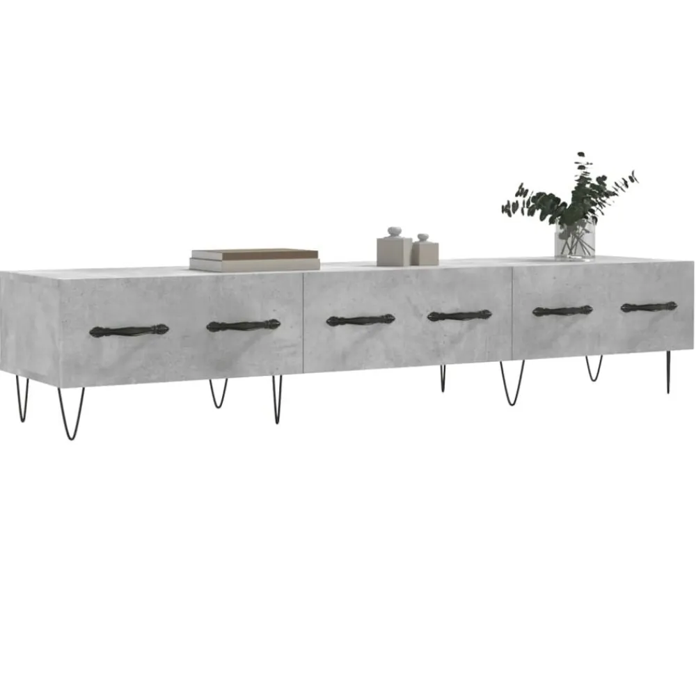 vidaXL Mueble para TV madera de ingeniería gris hormigón 150x36x30 cm Gris hormigón Online
