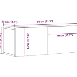 vidaXL Mueble para TV madera contrachapada 80x30x30 cm Blanco Outlet