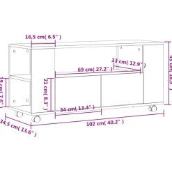 vidaXL Mueble para TV madera de ingeniería 102x34,5x43 cm Roble Sonoma Best