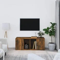 vidaXL Mueble para TV madera contrachapada 100x35x40 cm Roble ahumado Sale