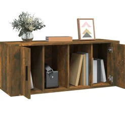 vidaXL Mueble para TV madera contrachapada 100x35x40 cm Roble ahumado Sale