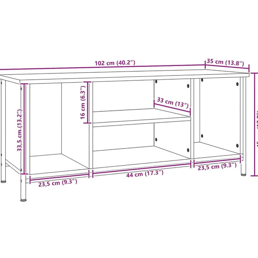 vidaXL Muebles Tv-Mueble para TV madera contrachapada 102x35x45 cm