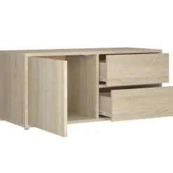 vidaXL Muebles Tv-Mueble para TV madera contrachapada color roble 80x34x36 cm