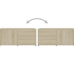 vidaXL Muebles Tv-Mueble para TV madera contrachapada color roble 80x34x36 cm