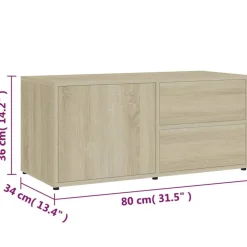vidaXL Muebles Tv-Mueble para TV madera contrachapada color roble 80x34x36 cm