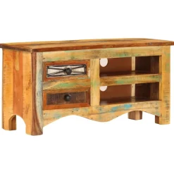 vidaXL Mueble para TV madera maciza reciclada 80x30x40 cm New