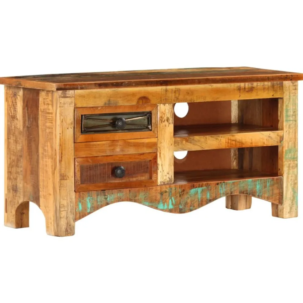vidaXL Mueble para TV madera maciza reciclada 80x30x40 cm New