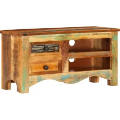 vidaXL Mueble para TV madera maciza reciclada 80x30x40 cm New