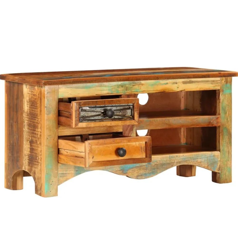 vidaXL Mueble para TV madera maciza reciclada 80x30x40 cm New