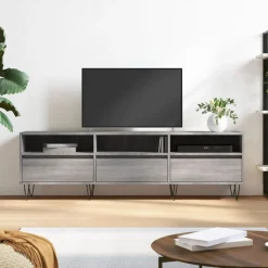vidaXL Mueble para TV madera contrachapada 150x30x44,5 cm Gris sonoma Best