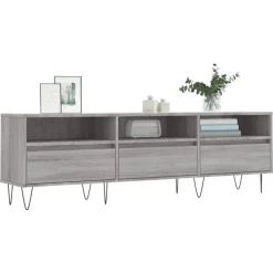 vidaXL Mueble para TV madera contrachapada 150x30x44,5 cm Gris sonoma Best