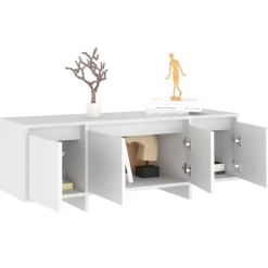 vidaXL Mueble para TV madera contrachapada 120x30x40,5 cm Blanco Outlet