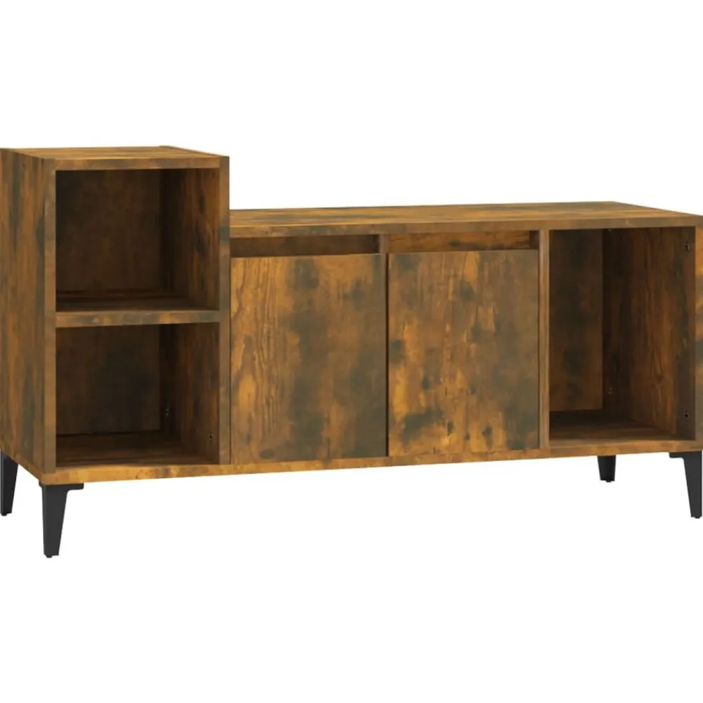 vidaXL Mueble para TV madera contrachapada 100x35x55 cm Roble ahumado Hot