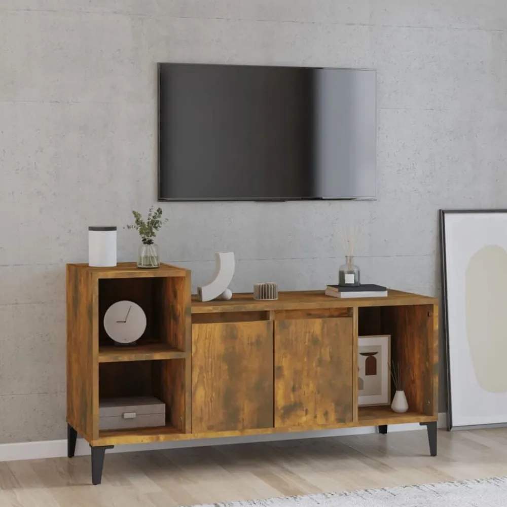 vidaXL Mueble para TV madera contrachapada 100x35x55 cm Roble ahumado Hot